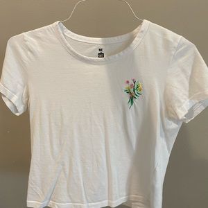 PacSun white crop top with flowers